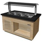 Verwarmd Buffet | PREMIUM LINE | Houtlook/Graniet | 3x 1/1, Verzenden, Nieuw in verpakking