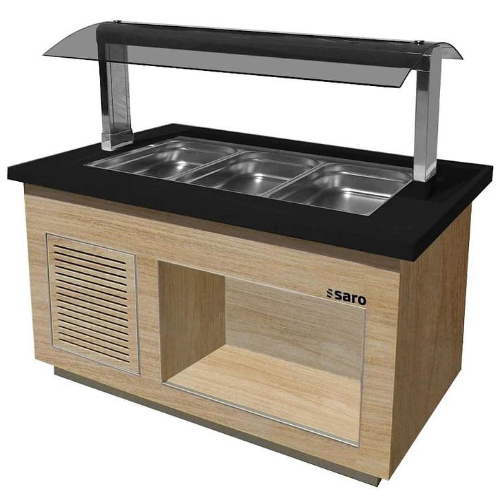Verwarmd Buffet | PREMIUM LINE | Houtlook/Graniet | 3x 1/1, Zakelijke goederen, Horeca | Keukenapparatuur, Nieuw in verpakking
