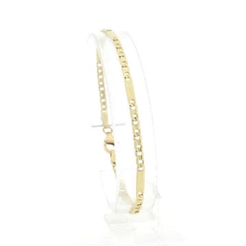 Gouden gesloten Figaro schakel armband (Schakelarmband), Ophalen of Verzenden