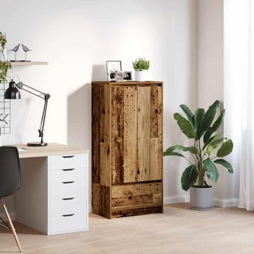 vidaXL Kast met lade 55,5x34x119,5 cm spaanplaat hout oud, Verzenden, Nieuw