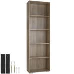 tectake Boekenrek Lexi 5 vakken 60x30x190cm - Licht hout, ei, Huis en Inrichting, Verzenden, Nieuw