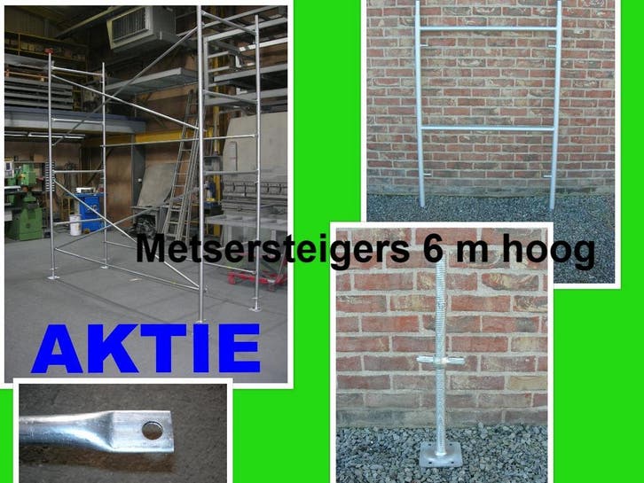 Metsersteigers 6 m hoog x 2,50 m tot 10 m lang - stellingen, Bricolage & Construction, Échafaudages, Enlèvement
