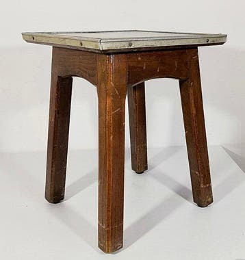 Kruk - Originele handgemaakte kruk - Hout, Aluminium -