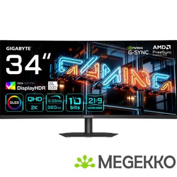 Gigabyte MO34WQC36 34  Wide Quad HD 360Hz OLED Gaming, Verzenden, Nieuw
