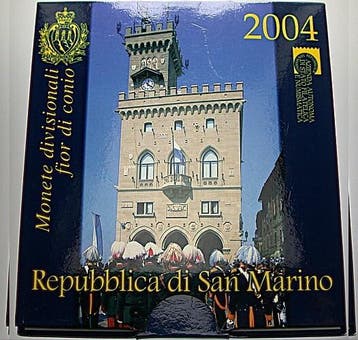 8,88 Euro,munten set 1 Cent-2 Euro 2004 San Marino Republik, Postzegels en Munten, Munten | Europa | Euromunten, Verzenden, België