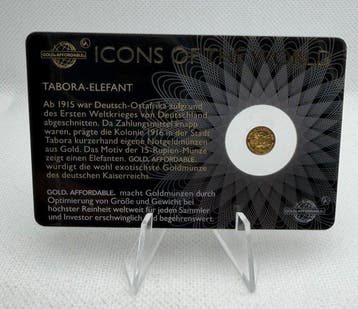 Rwanda. Tabora-Elefant, oro 1/200 Oz (.999) (Zonder, Postzegels en Munten