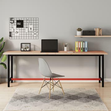 vidaXL Werkbank 220x55x81,5 cm massief beukenhout en metaal, Verzenden