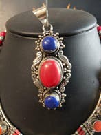 wit metaal argent - Parure - + hanger + mineraalstenen