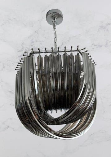 Kroonluchter - Glas, Metaal, Chroom - Murano-kristal