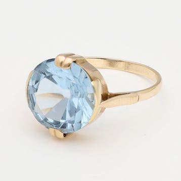 Ring - 14 karaat Geel goud - Saffier, Nieuw