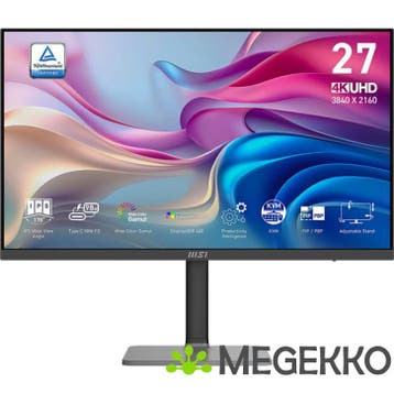 MSI Modern MD272UPHG 27  Ultra HD IPS USB-C monitor, Verzenden, Nieuw