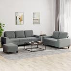 vidaXL 3-delige Loungeset stof donkergrijs, Verzenden, Nieuw