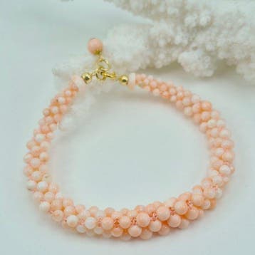Koraal - Zilver, Verguld - Armband - Roze koraal