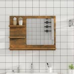 vidaXL Badkamerspiegel 60x10,5x45 cm bewerkt hout gerookt, Huis en Inrichting, Tafels | Kaptafels, Verzenden, Nieuw