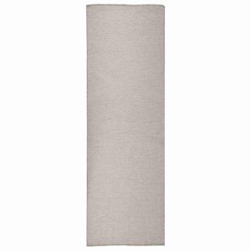 vidaXL Buitenkleed platgeweven 80x250 cm lichtgrijs, Maison & Meubles, Verzenden