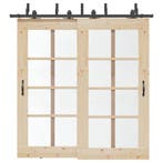vidaXL Doos met onderdelen voor schuifdeur 213,5 cm staal, Doe-het-zelf en Bouw, Hang- en Sluitwerk, Verzenden, Nieuw