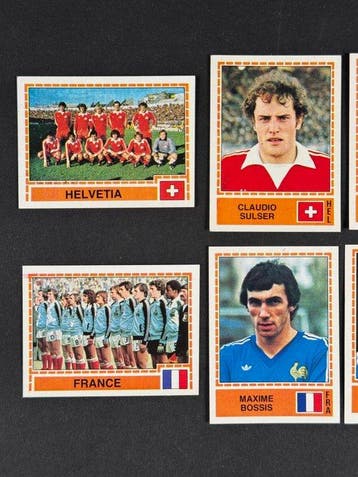 1980 Panini #203, 205/208, 210/212 Europa 80 - France with