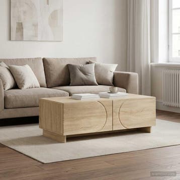 vidaXL Salontafel Sonoma Eiken 102 x 50,5 x 35 cm Bewerkt, Verzenden, Nieuw