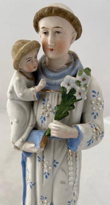 sculptuur, st Jozef met Jezus - 30 cm - Porselein