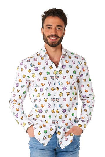 Pixel Pokemon Overhemd Heren OppoSuits, Verzenden