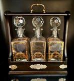 Armoire à liqueurs - Tantalus en cristal - Cristal, Argent