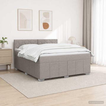 vidaXL Boxspringbed met matras met hoofdeinde Taupe 160 x, Verzenden, Nieuw