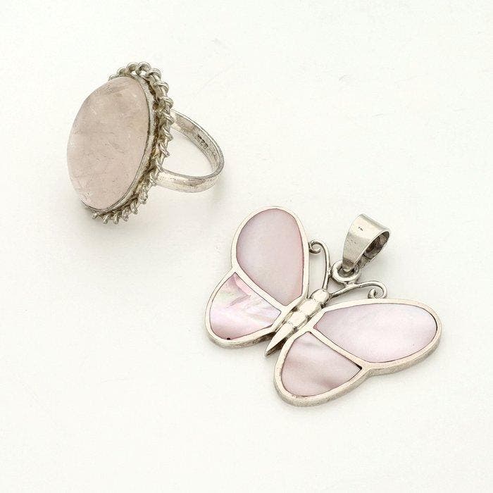 Sans prix de réserve - Ensemble de bijoux 2 pièces Argent -, Handtassen en Accessoires, Antieke sieraden