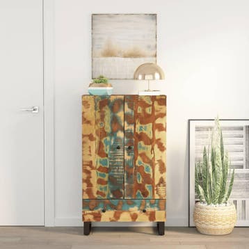 vidaXL Hoge kast met lade 60x33x100 cm gerecycled hout en, Verzenden, Nieuw