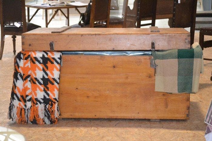 Opbergkoffer - Hout, Zink, Antiek en Kunst, Curiosa en Brocante