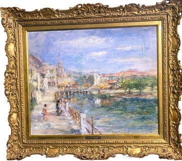 Luigi Mantovani (1880-1957) - Veduta di lago
