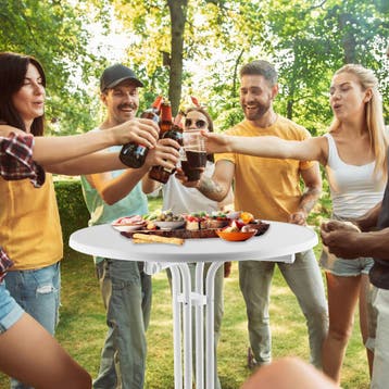 Statafel Eren inklapbaar met hoes 90x110cm - wit, per stuk, Tuin en Terras, Verzenden, Nieuw