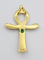 Pendentif en forme de croix - 18 carats Or jaune - 0.75ct.
