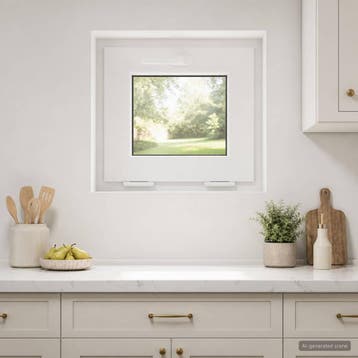 vidaXL Kleur binnenkant kelderraam Wit RISOR 45 x 40 cm, Verzenden