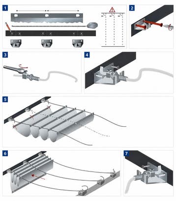 Staalkabel geleidings systeem harmonicadoek - 1 lijn, Verzenden, Nieuw