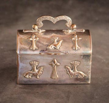Fraai antiek bijoukistje - Boîte à bijoux - Plaqué(e) argent