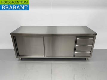 HCB RVS Werkkast Premium-line Kast Werktafel 2 schuifdeuren, Ophalen of Verzenden