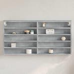 vidaXL Vitrinekast 100x8,5x50 cm bewerkt hout betongrijs, Verzenden, Nieuw