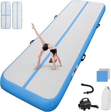 Tumbling Mat + Pomp | Retour deal | Snel weg, wees erbij!, Sport en Fitness, Verzenden, Zo goed als nieuw, Blauw, Materiaal