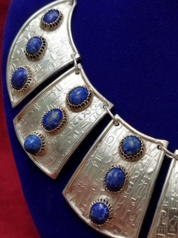 Sans prix de réserve - Collier Argent, lapis-lazuli bleu -, Nieuw