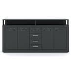 Dressoir  190 cm Breed Antraciet Antraciet (Dressoirs), Verzenden