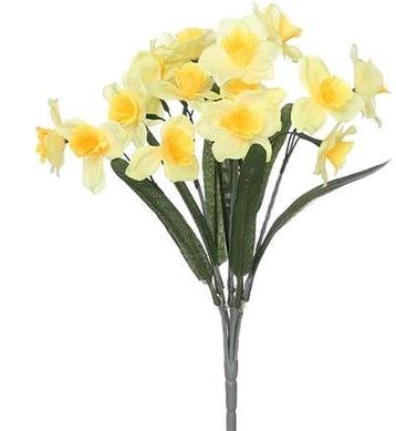 Narcisbush Kunstbloem ca. 40 cm bos 18 bloemen, Nieuw