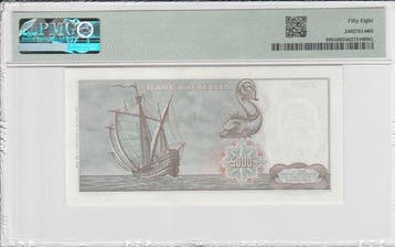 Italie. - 5.000 Lire 1968 - Carta Bianca, Pick 98b, Gigante