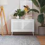vidaXL Kastdeuren met lamellen 2 st 39,5x39,4 cm grenenhout, Doe-het-zelf en Bouw, Verzenden, Nieuw