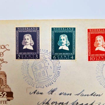 Pays-Bas 1952 - FDC Jan van Riebeeck 1952 - NVPH E7, Postzegels en Munten, Gestempeld