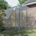 vidaXL Vogelkooi met deur gegalvaniseerd staal zilverkleurig, Verzenden, Nieuw