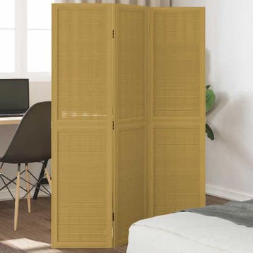 vidaXL Kamerscherm met 3 panelen massief paulowniahout bruin, Verzenden, Nieuw