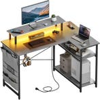 HLONONE L-vormig bureau met led en stopcontacten, 110 x 80 c, Verzenden, Nieuw