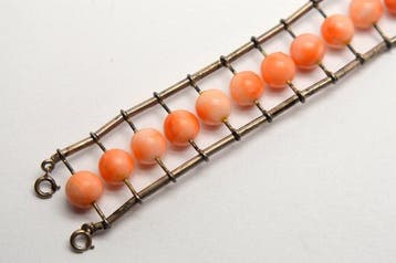 Koraal - 925 zilver - Angel skin roze koraal - 25,9g -, Verzamelen, Mineralen en Fossielen