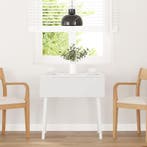 vidaXL Eettafel massief hout wit rubber, Huis en Inrichting, Verzenden, Nieuw