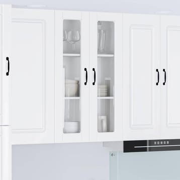 vidaXL Wandglas Kasten PORTO Hoogglans wit 60 x 31 x 100 cm, Verzenden